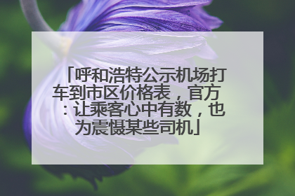 呼和浩特公示机场打车到市区价格表，官方：让乘客心中有数，也为震慑某些司机